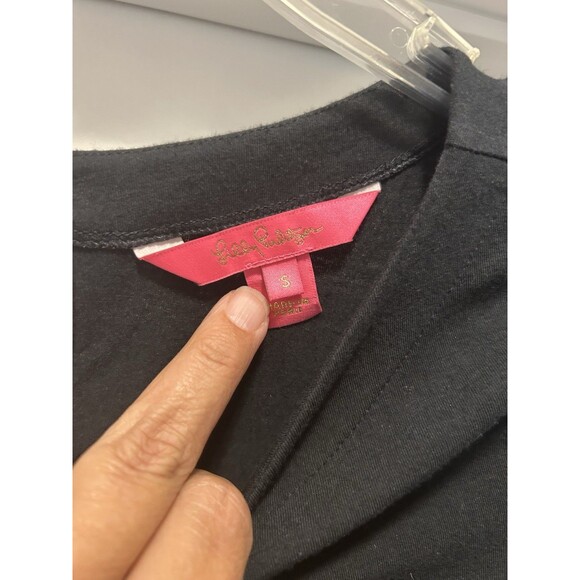 Lilly Pulitzer Womens Top Size Small  Black Office Workwear Bell Sleeve Everyday - Picture 2 of 5